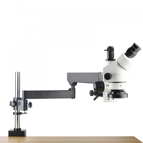 SWG-S500-FLB three eye stereomicroscope 3.5x-90x rocker arm bracket